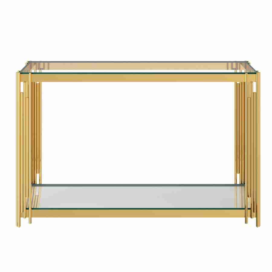 Console Table with Mirrored Glass Bottom