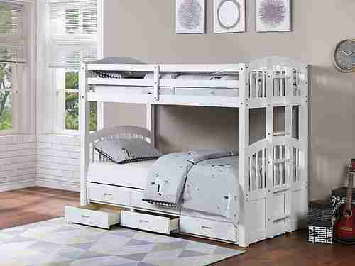 Kids Wooden Bunk Bed with Storage