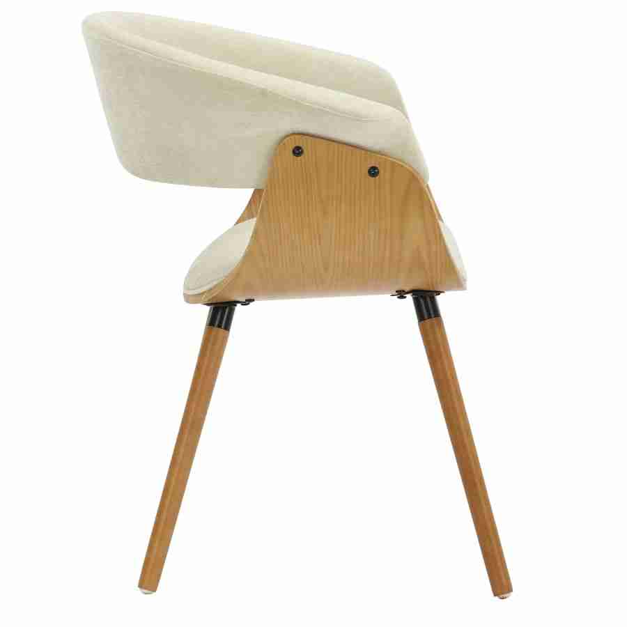Fabric Accent Chair In Beige and Black