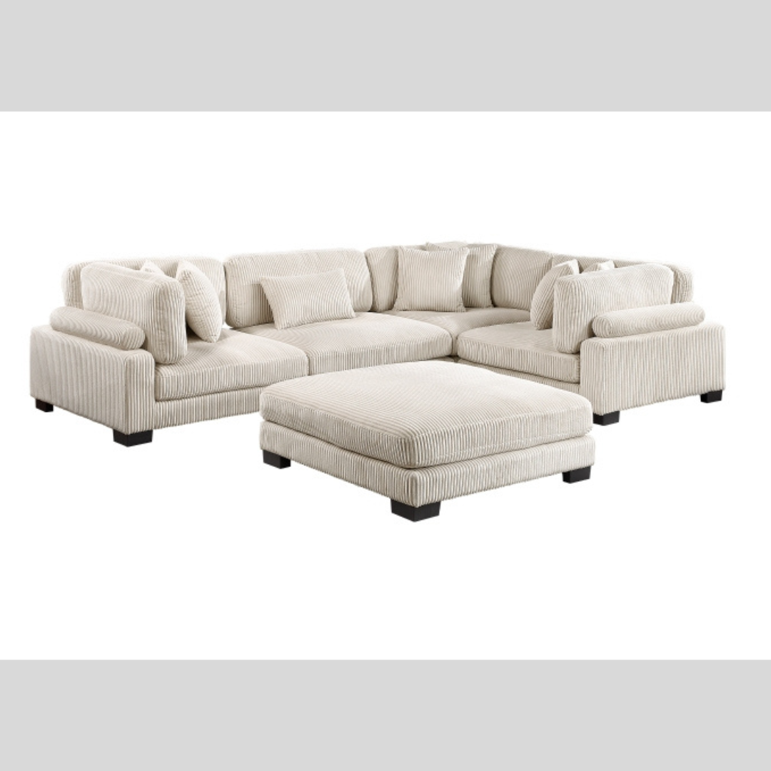 5 Pc Fabric Sectional