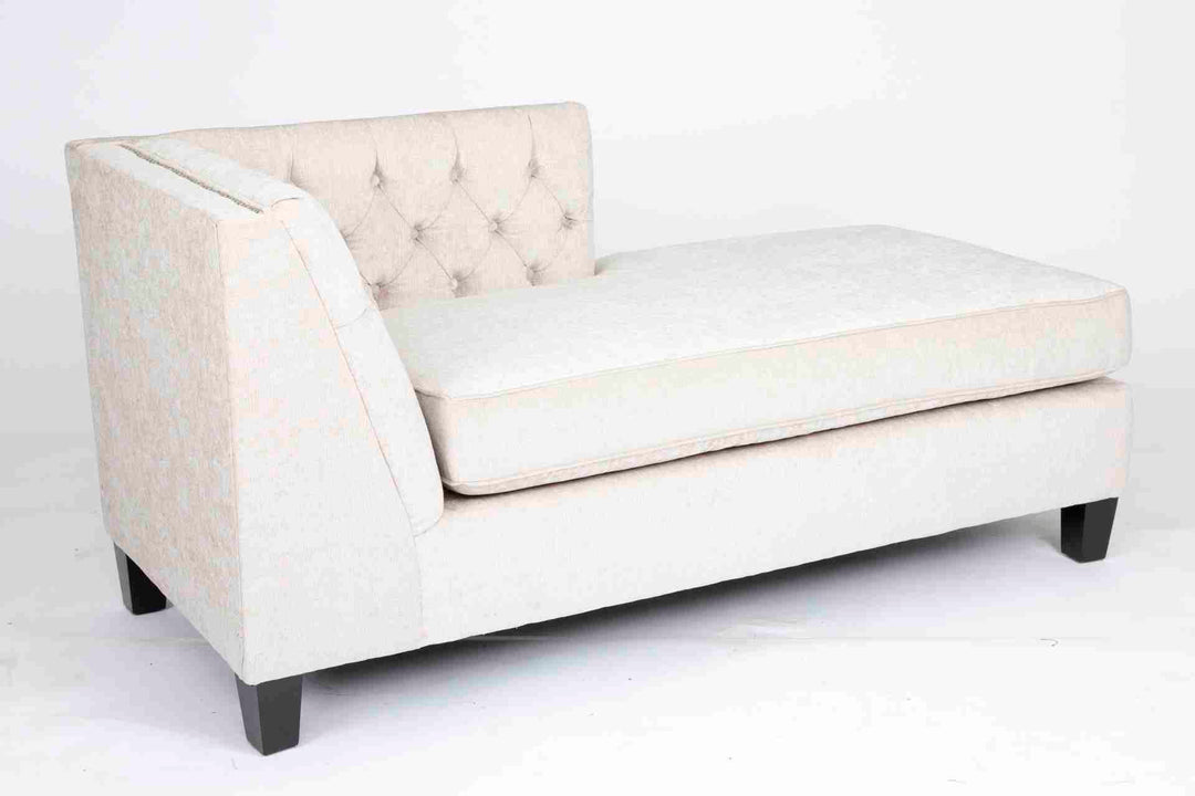 Beige Chaise With Barrel Back