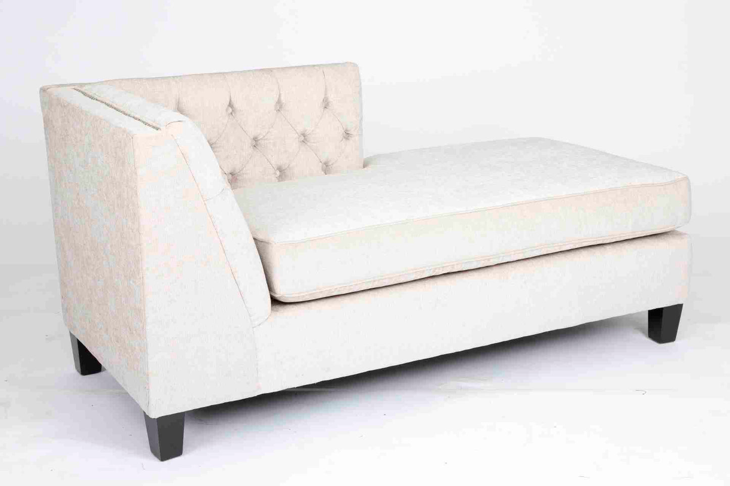 Beige Chaise With Barrel Back