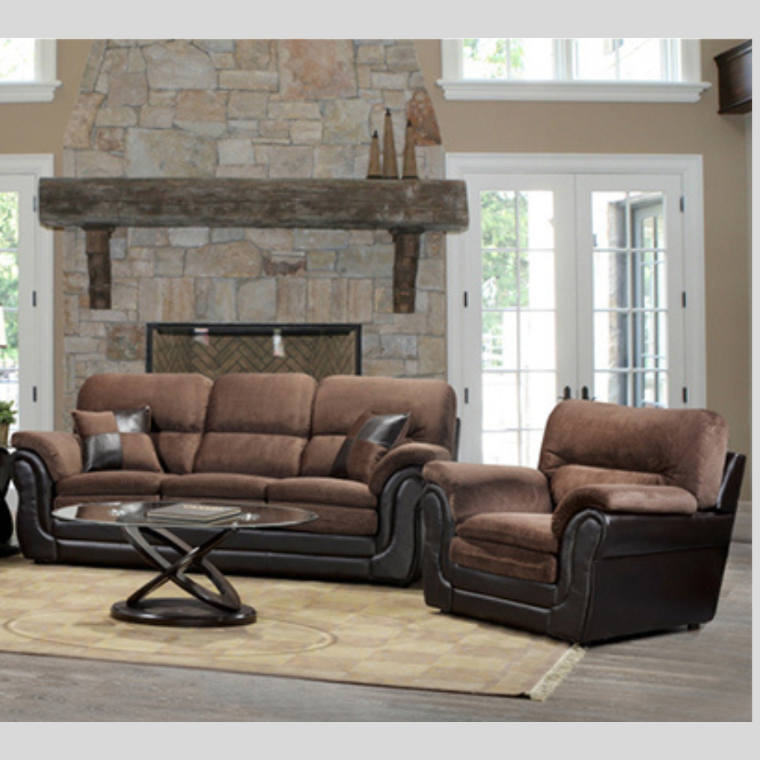 Canadian Made Sofa Set With Rolled Arms