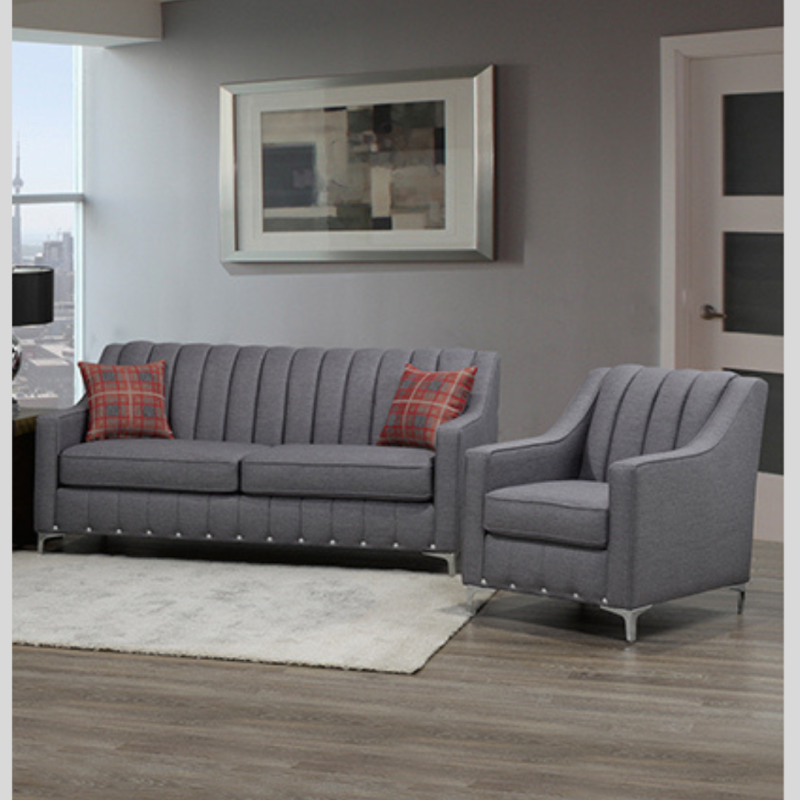 3 Pieces Canadian Made Couch Set with Nailheads-4444