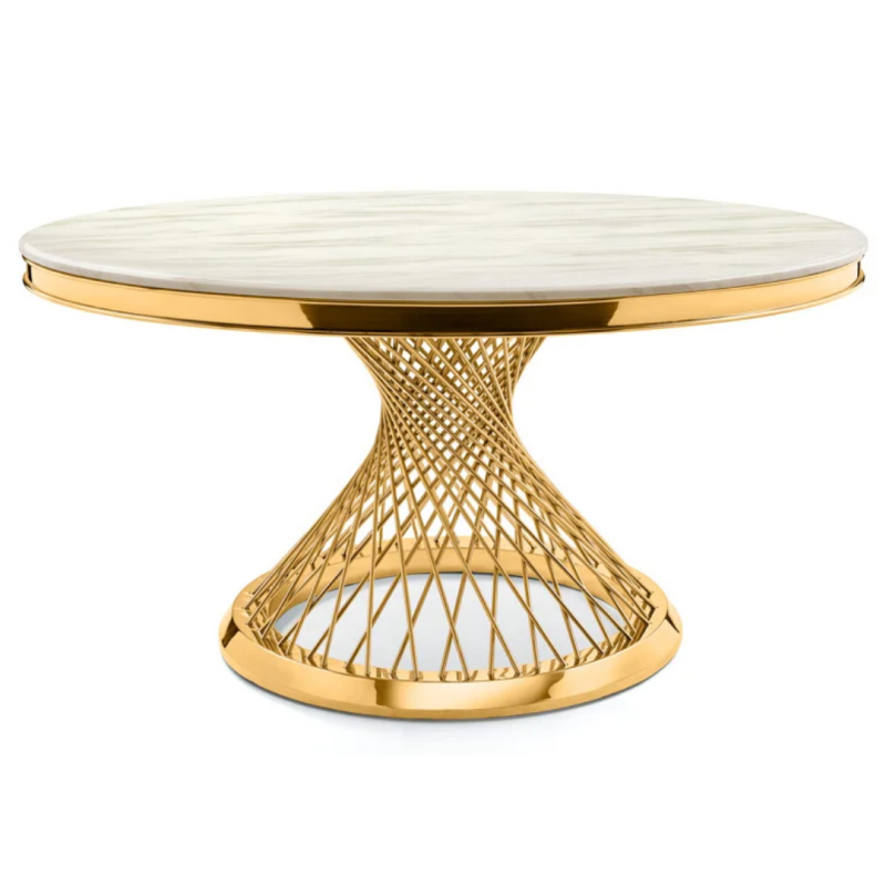 Marble Top Round Dining Table